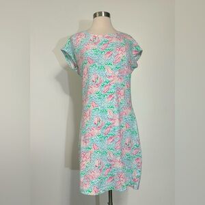 Lilly Pulitzer Pink & Aqua Tagged Shift Dress